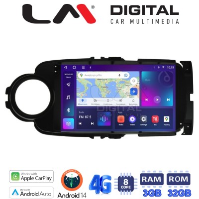LM Digital - LM ZE8454B GPS Οθόνη OEM Multimedia Αυτοκινήτου για Toyota Yaris 2015 2019 (CarPlay/AndroidAuto/BT/GPS/WIFI/GPRS)