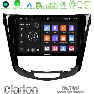 Clarion GL700 Lite Series 8Core Android11 2+32GB Nissan Qashqai J11 (AUTO A/C) Navigation Multimedia Tablet 10" Με Carplay & And Clarion GL700 Lite Series 8Core Android11 2+32GB Nissan Qashqai J11 (AUTO A/C) Navigation Multimedia Tablet 10" Με Carplay & And