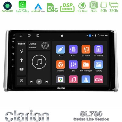 Clarion GL700 Lite Series 8Core Android11 2+32GB Toyota RAV4 2019-2023 Navigation Multimedia Tablet 10" Με Carplay & Android Aut