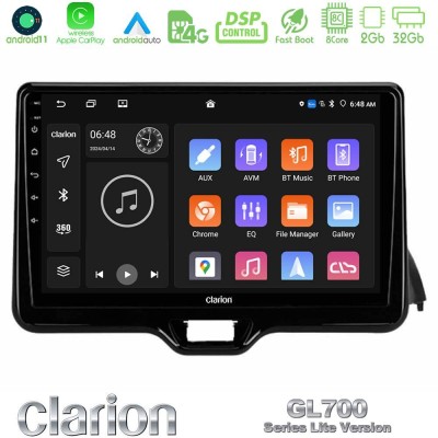 Clarion GL700 Lite Series 8Core Android11 2+32GB Toyota Yaris 2020- Navigation Multimedia Tablet 10" Με Carplay & Android Auto