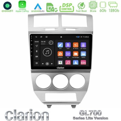Clarion GL700 Lite Series 8Core Android11 6+128GB Dodge Caliber 2006-2011 Navigation Multimedia Tablet 10" Με Carplay & Android 