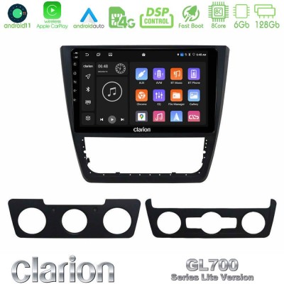 Clarion GL700 Lite Series 8Core Android11 6+128GB Skoda Yeti 2009- Navigation Multimedia Tablet 10" Με Carplay & Android Auto