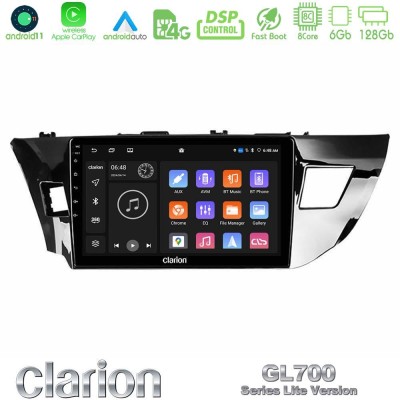 Clarion GL700 Lite Series 8Core Android11 6+128GB Toyota Corolla 2014-2016 Navigation Multimedia Tablet 10" Με Carplay & Android