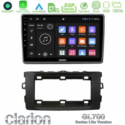Clarion GL700 Lite Series 8Core Android11 6+128GB Toyota Auris 2013-2016 Navigation Multimedia Tablet 10" Με Carplay & Android A