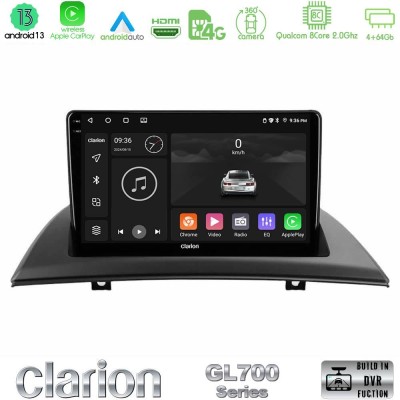 Clarion GL700 Series 8Core Android13 4+64GB BMW E83 Navigation Multimedia Tablet 9" Με Carplay & Android Auto Clarion GL700 Series 8Core Android13 4+64GB BMW E83 Navigation Multimedia Tablet 9" Με Carplay & Android Auto