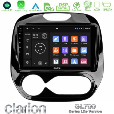 Clarion GL700 Lite Series 8Core Android11 6+128GB Renault Captur 2013-2019 Navigation Multimedia Tablet 9" Με Carplay & Android 