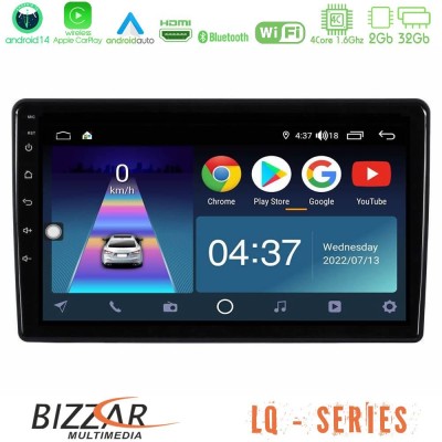 Bizzar LQ Series 4Core Android14 2+32GB Opel Combo/Vectra /Vivaro/Agila Navigation Multimedia Tablet 10" Με Carplay & Android Au